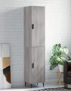 vidaXL Висок шкаф сив сонома 345x34x180 см инженерно дърво