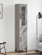 vidaXL Висок шкаф сив сонома 345x34x180 см инженерно дърво