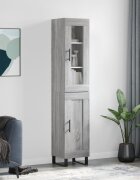 vidaXL Висок шкаф сив сонома 345x34x180 см инженерно дърво