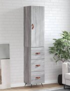 vidaXL Висок шкаф сив сонома 345x34x180 см инженерно дърво