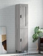 vidaXL Висок шкаф сив сонома 345x34x180 см инженерно дърво