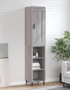 vidaXL Висок шкаф сив сонома 345x34x180 см инженерно дърво
