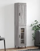 vidaXL Висок шкаф сив сонома 345x34x180 см инженерно дърво