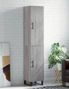 vidaXL Висок шкаф сив сонома 345x34x180 см инженерно дърво