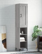vidaXL Висок шкаф сив сонома 345x34x180 см инженерно дърво