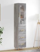 vidaXL Висок шкаф сив сонома 345x34x180 см инженерно дърво