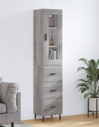 vidaXL Висок шкаф сив сонома 345x34x180 см инженерно дърво