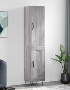 vidaXL Висок шкаф сив сонома 345x34x180 см инженерно дърво