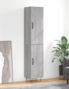 vidaXL Висок шкаф сив сонома 345x34x180 см инженерно дърво