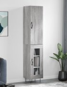 vidaXL Висок шкаф сив сонома 345x34x180 см инженерно дърво
