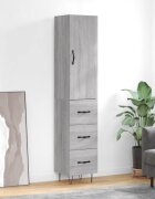 vidaXL Висок шкаф сив сонома 345x34x180 см инженерно дърво