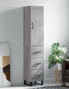 vidaXL Висок шкаф сив сонома 345x34x180 см инженерно дърво