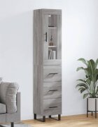 vidaXL Висок шкаф сив сонома 345x34x180 см инженерно дърво