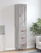 vidaXL Висок шкаф сив сонома 345x34x180 см инженерно дърво