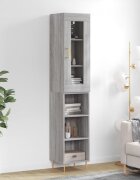 vidaXL Висок шкаф сив сонома 345x34x180 см инженерно дърво