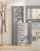 vidaXL Висок шкаф Сив сонома 40 x 41 x 135 см Инженерна дървесина