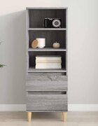 vidaXL Висок шкаф Сив сонома 40x36x110 см инженерно дърво