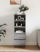 vidaXL Висок шкаф Сив сонома 40x36x110 см инженерно дърво