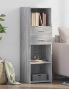 vidaXL Висок шкаф сив сонома 40x425x124 см инженерно дърво