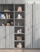 vidaXL Висок шкаф сив сонома 45x41x185 см инженерно дърво