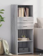 vidaXL Висок шкаф сив сонома 45x425x124 см инженерно дърво