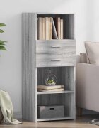 vidaXL Висок шкаф сив сонома 50x425x124 см инженерно дърво