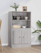vidaXL Висок шкаф Сив сонома 60x355x1035 см инженерно дърво