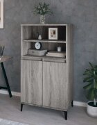 vidaXL Висок шкаф Сив сонома 60x36x110 см инженерно дърво