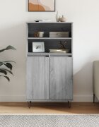 vidaXL Висок шкаф Сив сонома 60x36x110 см инженерно дърво