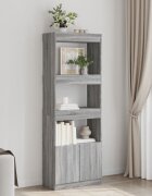 vidaXL Висок шкаф сив сонома 63x33x180 см инженерно дърво