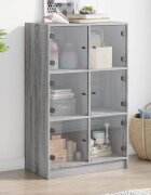 vidaXL Висок шкаф Сив сонома 68x37x109 см инженерно дърво