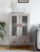 vidaXL Висок шкаф сив сонома 695x31x115 см инженерно дърво