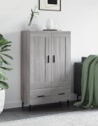 vidaXL Висок шкаф сив сонома 695x31x115 см инженерно дърво