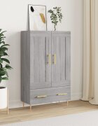 vidaXL Висок шкаф сив сонома 695x31x115 см инженерно дърво
