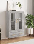 vidaXL Висок шкаф сив сонома 695x31x115 см инженерно дърво
