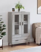 vidaXL Висок шкаф сив сонома 695x31x115 см инженерно дърво