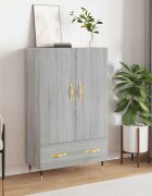 vidaXL Висок шкаф сив сонома 695x31x115 см инженерно дърво