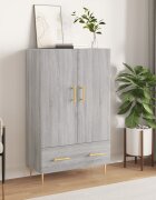 vidaXL Висок шкаф сив сонома 695x31x115 см инженерно дърво