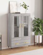 vidaXL Висок шкаф сив сонома 695x31x115 см инженерно дърво