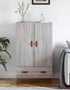 vidaXL Висок шкаф сив сонома 695x31x115 см инженерно дърво