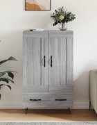 vidaXL Висок шкаф сив сонома 695x31x115 см инженерно дърво