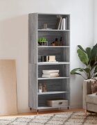 vidaXL Висок шкаф сив сонома 695x325x180 см инженерно дърво