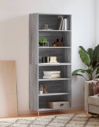 vidaXL Висок шкаф сив сонома 695x325x180 см инженерно дърво