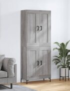 vidaXL Висок шкаф сив сонома 695x34x180 см инженерно дърво