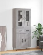 vidaXL Висок шкаф сив сонома 695x34x180 см инженерно дърво