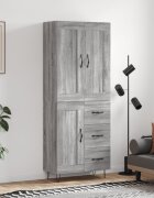 vidaXL Висок шкаф сив сонома 695x34x180 см инженерно дърво