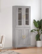 vidaXL Висок шкаф сив сонома 695x34x180 см инженерно дърво
