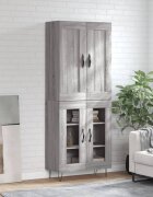 vidaXL Висок шкаф сив сонома 695x34x180 см инженерно дърво