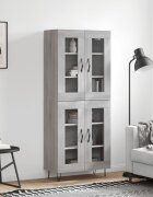 vidaXL Висок шкаф сив сонома 695x34x180 см инженерно дърво