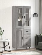 vidaXL Висок шкаф сив сонома 695x34x180 см инженерно дърво